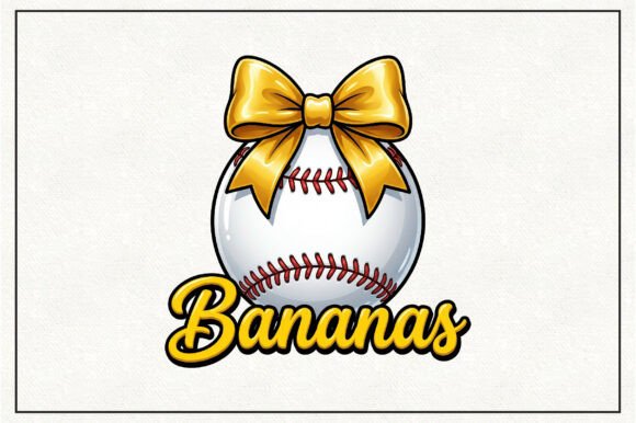 Bananas Coquette Bow Lovers Baseball PNG
