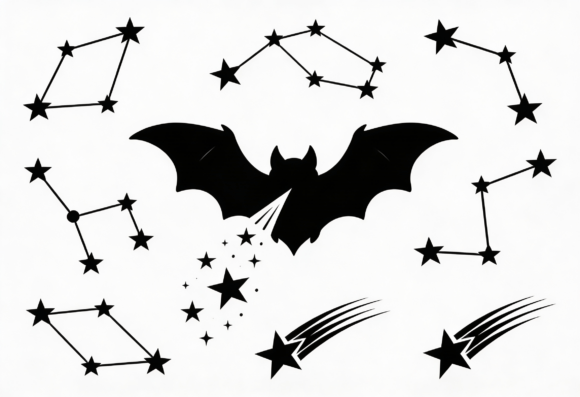 Bat Constellation Star SVG Halloween