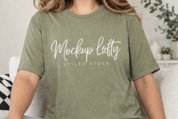 Bella Canvas 3001 Heather Olive Mockup