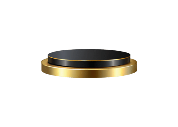 Black and Gold Podium Circular PNG
