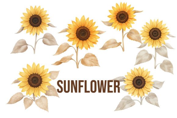 Bright Yellow Sunflower Clipart