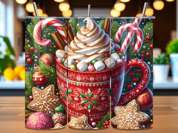 Christmas Hot Cocoa Gingerbread Tumbler: A Versatile Design for Creative Projects