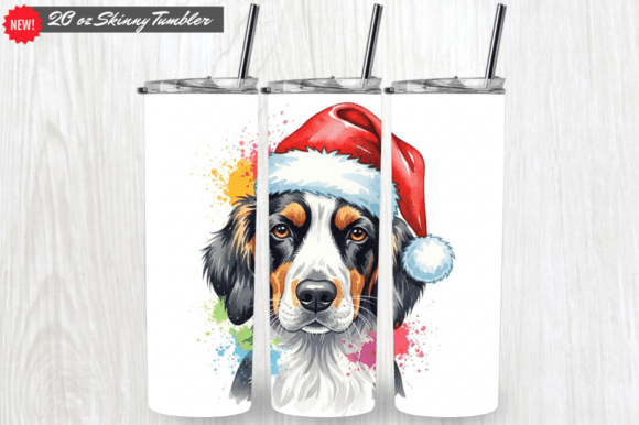 Christmas Santa Hat Pit Bull Dog Tumbler: A Stylish Sublimation Design for Custom Drinkware