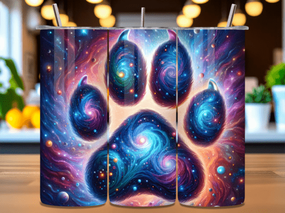 Colorful Dog Paw Heart Tumbler Wrap PNG: A Strategic Design Asset for Creative Projects