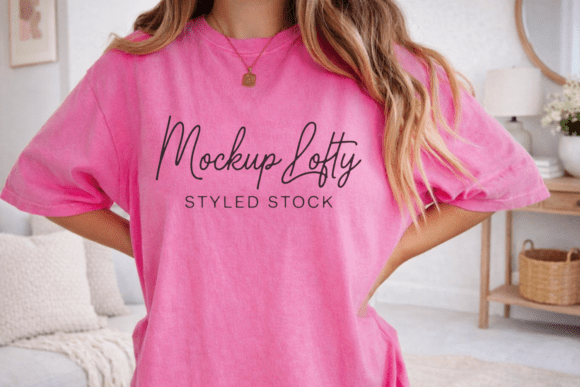 Comfort Colors C1717 Peony Shirt Mockup: A Versatile Tool for Design Presentations