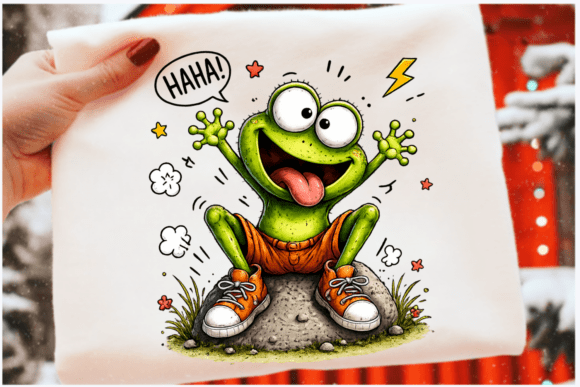 Cute Frog Clipart PNG for Stylish Apparel