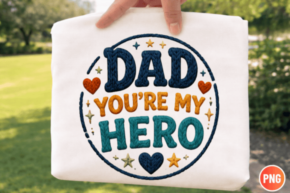 Dad You're My Hero Circle PNG: A Versatile Design for Creative Projects