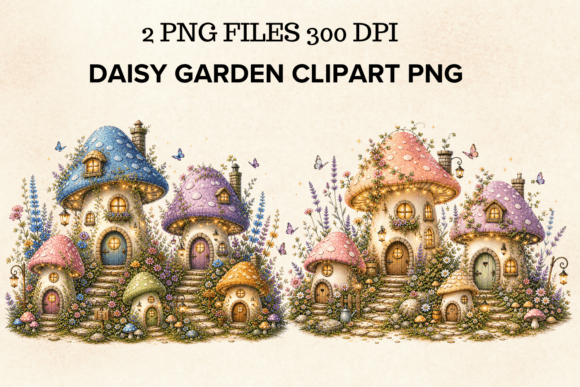 Daisy Garden Clipart PNG for Stylish Apparel Designs