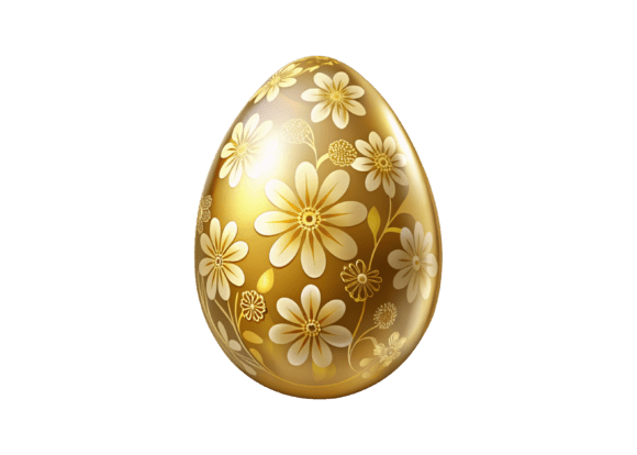 Decorated Egg with Floral Isolated PNG: A Creative Asset for Designers