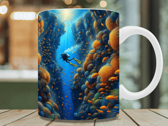 Deep Sea Scuba Diver Mug Wrap: A Strategic Tool for Custom Mug Design
