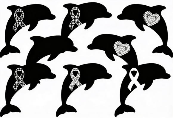 Dolphin Silhouette with Awareness: A Versatile Design for Creative Projects