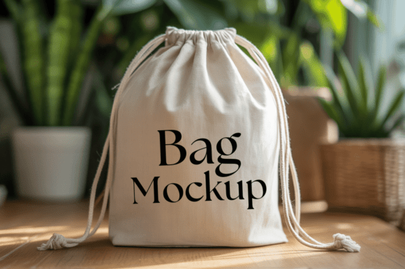 Drawstring Bag Mockup for Creative Presentations