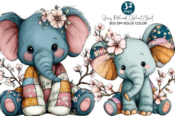 Exploring the Versatility of Spring Patchwork Elephant Clipart PNG for Creative Projects