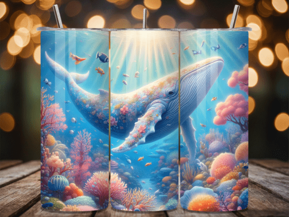 Floral Pattern Whale Sea Tumbler Wrap: A Creative Solution for Custom Tumblers
