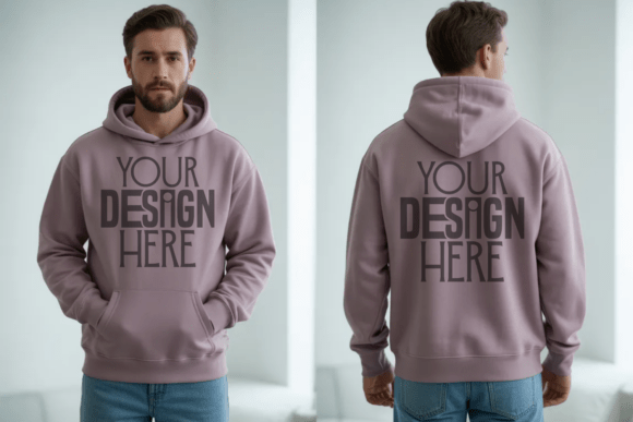 Gildan 18500 Violet Hoodie Front Back and Premium Minimal Mockup: A Game-Changer for Designers