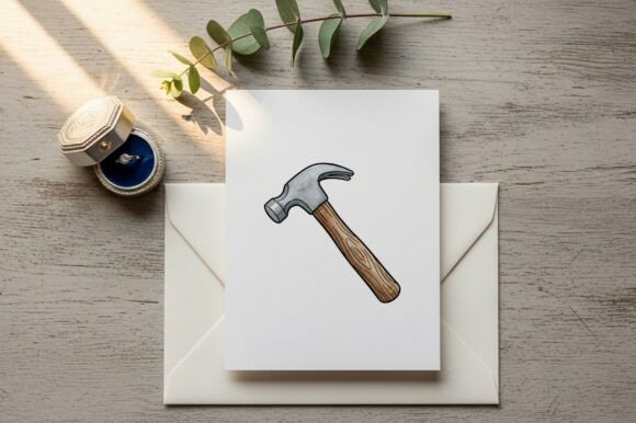 Hand-Drawn Wooden Carpenter Hammer: A Versatile Tool for DIY and Creative Projects