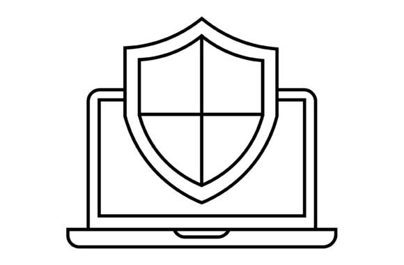 Laptop with Shield Icon: A Symbol of Cybersecurity in the Digital Age