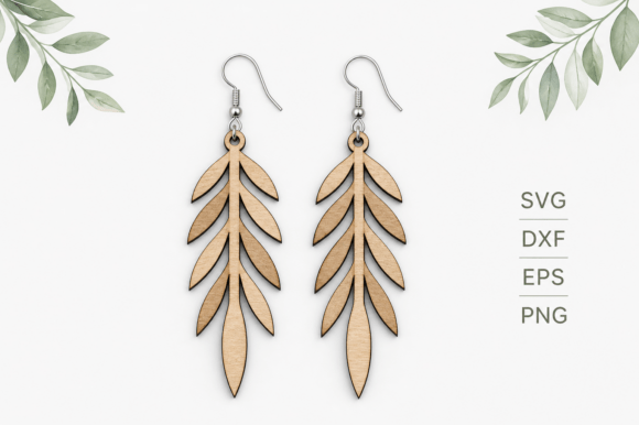 Leaf Earrings Laser Cut SVG