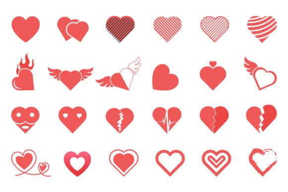 Love Heart Icons Set Collection, Romanti: A Versatile Resource for Designers and Creators