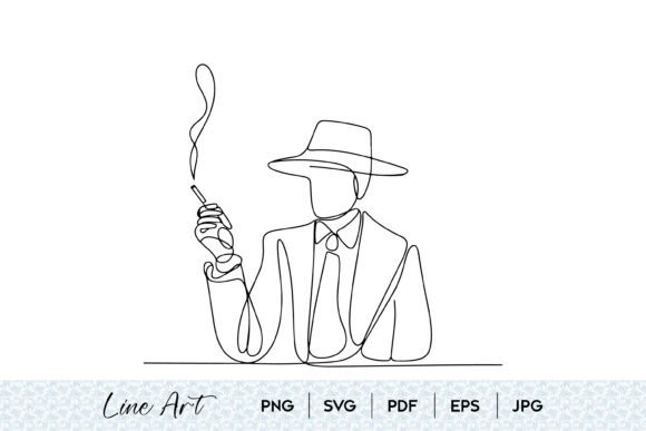 Minimal Cowboy Smoking Line Art SVG: A Versatile Asset for Creative and Commercial Projects