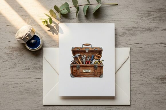 Open Wooden Toolbox with Assorted Tools: A Practical Solution for DIY Home Repair and Maintenance