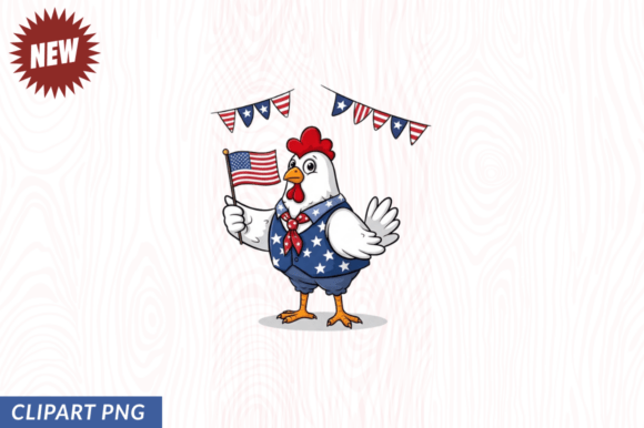 Patriotic Rooster PNG, USA Chicken PNG: A Versatile Design Asset for Creative Projects