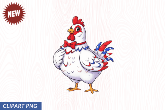 Patriotic Rooster’s Chicken Clipart PNG: A Versatile Design Asset for Creative Projects