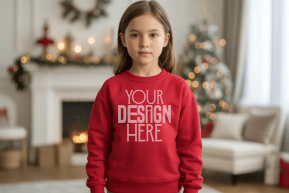 Red Gildan 18000B Mockup