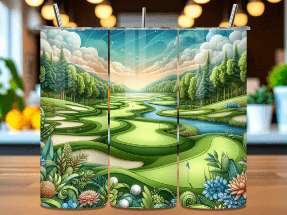 Scenic Golf Course Tumbler Wrap PNG: A Strategic Tool for Creative and Business Use
