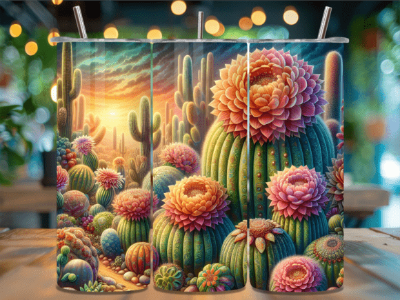Sunset Desert Bloom Tumbler Wrap