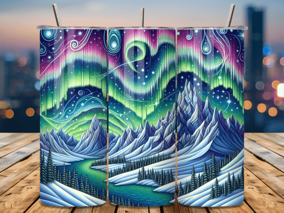 Swirl Aurora Mountain Peak Scenic Tumble: Transforming Plain Tumblers into Statement Pieces