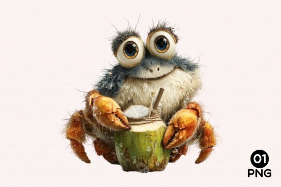 Whimsical Quirky Crab Clipart: A Creative Asset for Designers and Creators